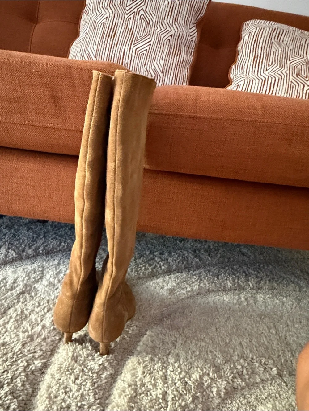 Dolce Vita Chestnut Suede Over-the-Knee Boots with Kitten Heel
